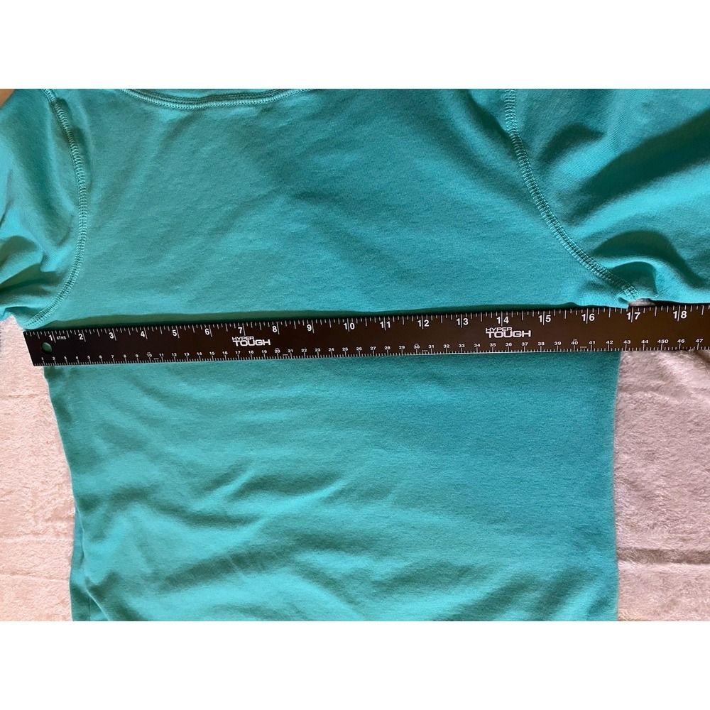 Jones New York Sport Aqua Blue 3/4 Sleeve Boat Neck Top Size Large 100% Cotton - Picture 6 of 9